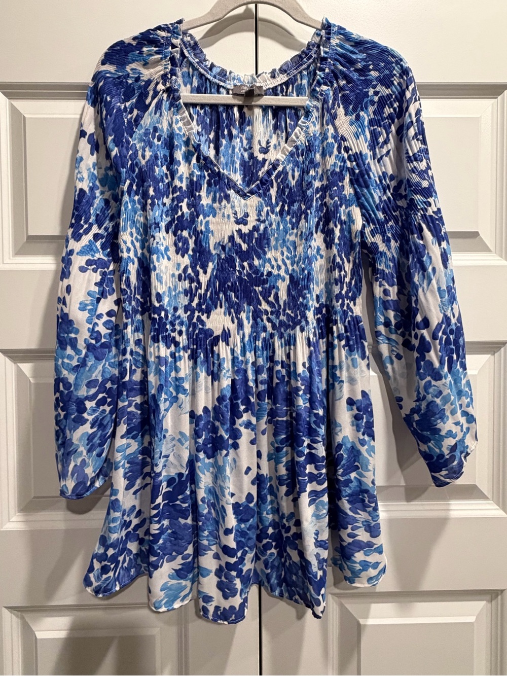 Ninety Blue and White Stretch Shirt